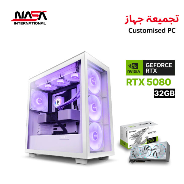 AMD Ryzen 7 9800X3D, Gigabyte X870 Aorus Elite WiFi7 ICE (White), 32GB DDR5 RGB RAM (White), 2TB M.2 SSD, Aorus Master RTX 5080 32GB (White), Asus TUF LC III 360 LCD Cooler (White), Corsair 1000W PSU (White), NZXT H7 Elite Case (White), Win 11 Pro (Original)