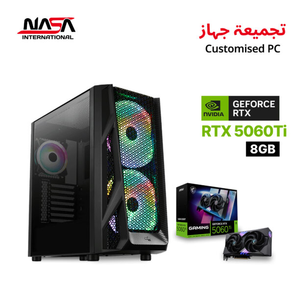 Intel Core i5-14400F, MSI B760M Bomber WiFi, 16 GB DDR5 RAM, 1 TB M.2 SSD, MSI RTX 5060 Ti 8 GB Gaming OC, Air Cooler, 750W PSU, Aerocool Airhawk Duo Case – Black, Win 11 Pro