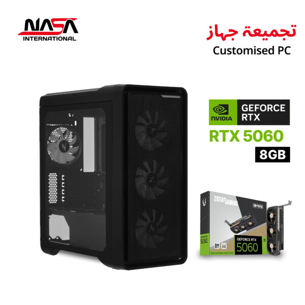 Intel i5-14400F, Asus Prime H610M-K ARGB, 16GB DDR5 RAM, 1TB M.2 SSD, Zotac Gaming RTX 5060 8GB Low Profile Triple Fan, Air Cooler, 750W PSU, G Pro Case – Black, WIN 11 Pro