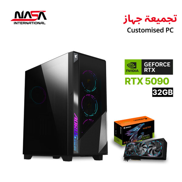 AMD Ryzen 7 9800X3D, X870E Aorus Pro Motherboard, 32GB DDR5 RGB RAM, 2TB M.2 SSD, Aorus Master RTX 5090 32GB, Aorus 360 LCD Liquid Cooler, Huntkey Platinum 1000W PSU, Aorus C500 Black Case, WIN 11 Pro