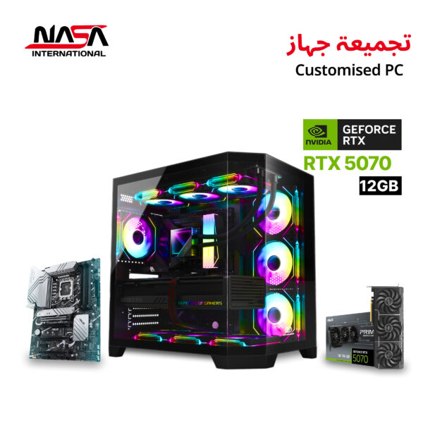 i7-14700F, Asus Z790-P, 32GB DDR5 RAM, 1TB M.2 SSD, Asus Prime RTX 5070 12GB, L360 Liquid Cooler, 850W PSU, Huntkey 7-Fan Case, Windows 11 Pro.