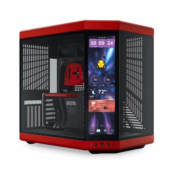 HYTE Y70 Touch Infinite 14.5" Integrated IPS Touchscreen ATX Case – Black Cherry