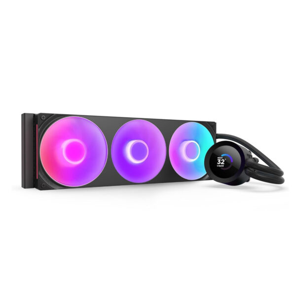 NZXT Kraken Plus 360 RGB V2 360mm AIO Liquid Cooler with RGB Fans – Black