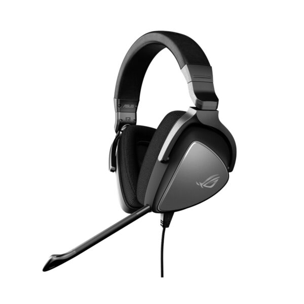 Asus ROG Delta Core Wired Gaming Headset for immersive gaming, compatible with PC, PlayStation 4, Xbox One, and Nintendo Switch – Black.