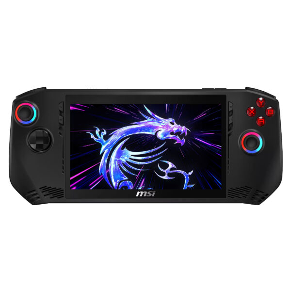 MSI Claw 8 AI+ A2VM gaming handheld with 8-inch FHD 120Hz display, Intel Core Ultra 7 258V processor, 32GB RAM, 1TB SSD, Intel Arc 140V graphics, Windows 11 Home, in Black. (OPENBOX)