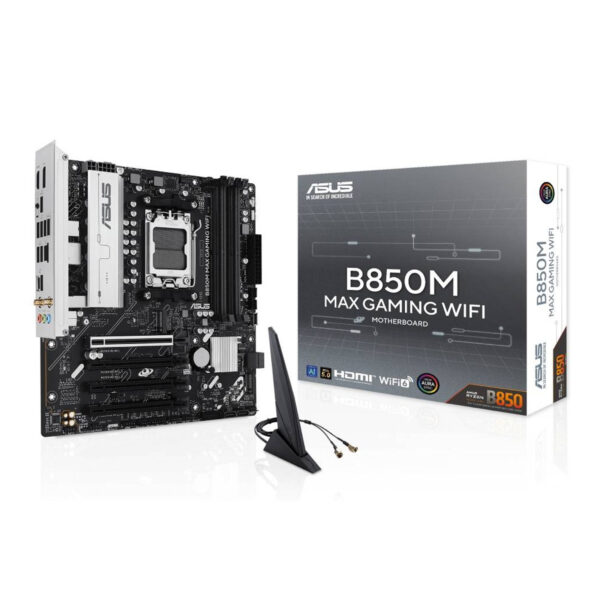Asus B850M Max Gaming WiFi DDR5 PCIe 5.0 AM5 Motherboard for AMD Ryzen Gaming