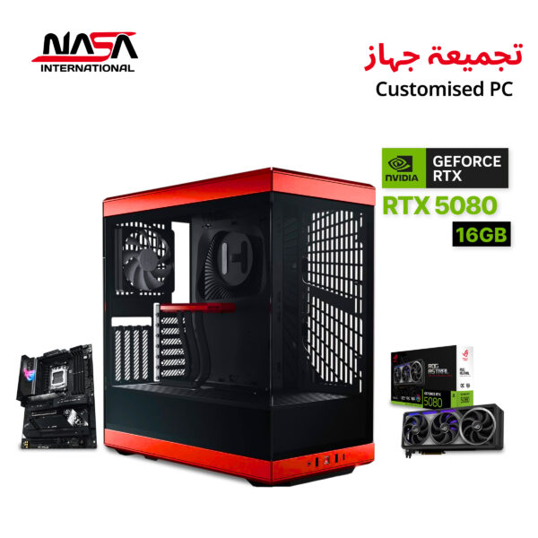 AMD Ryzen 7 9800X3D, Asus ROG Strix X870E-E Gaming WiFi, 32GB DDR5 RAM, 2TB M.2 SSD, Asus ROG Astral RTX 5080 16GB, Asus TUF L360 LCD ARGB Cooler, Asus TUF 1200W PSU Gold, Hyte Y40 ATX Case Black/Red, 3x Asus TUF TR120 Fans, Windows 11 Pro