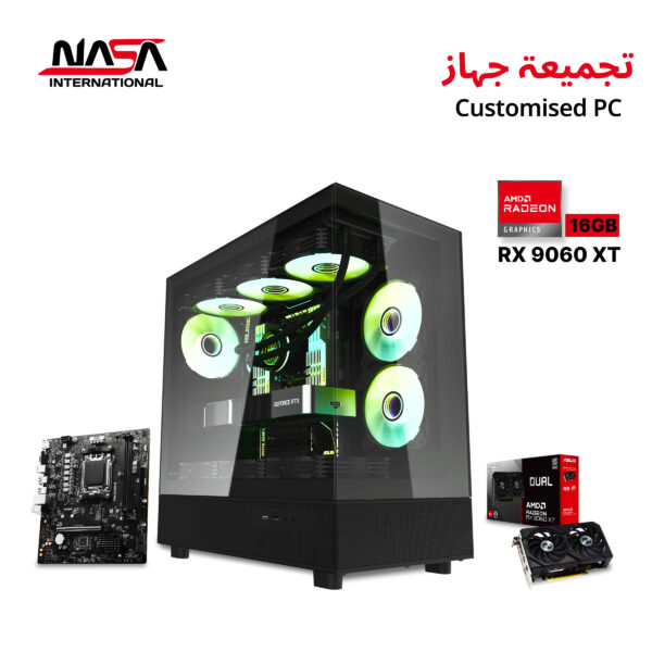 AMD R5-9600X • MSI PRO B650M-B • 16GB DDR5 RAM • 1TB M.2 SSD • ASUS Dual RX 9060 XT 16GB • L240 Liquid Cooler • 750W PSU • DarkFlash DPX90 ATX Case • Windows 11 Pro