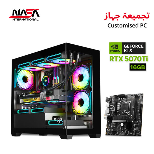 i7-14700F, MSI B760M Bomber WiFi, 32GB DDR5 RAM, 2TB M.2 SSD, RTX 5070 Ti 16GB, L360 Liquid Cooler, 850W Gold PSU, DarkFlash C218M Case, Windows 11 Pro.