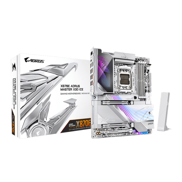 GIGABYTE X870E AORUS MASTER X3D ICE MOTHERBOARD - WHITE