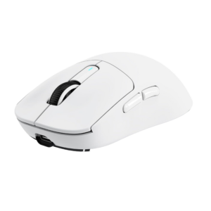 Attack Shark X3PRO white gaming mouse with PAW-3395 sensor, 8K polling rate, wired, 2.4G, and Bluetooth 5 connectivity.