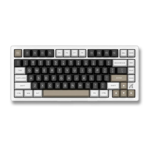 Attack Shark X75 81-key aluminum gaming keyboard with tri-mode connectivity (wired, 2.4G, Bluetooth) - Cheese White.