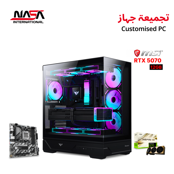 Gaming PC Ryzen 7-9700X Gaming PC, Gigabyte B850M D3HP, 32GB RAM, 1TB M.2 SSD, MSI Inspire 3X RTX 5070 12GB, L240 CPU Cooler, 850W PSU, Huntkey MVP Destiny Black Case, Windows 11 Pro