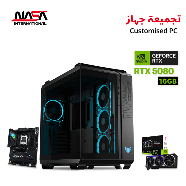 Gaming PC with R7-9800X3D, Asus ROG Strix B850-F Gaming WiFi, 32 GB DDR5 RAM, 2 TB M.2 SSD, Asus ROG Astral RTX 5080 16 GB, Asus TUF LC III 360 ARGB Cooler, Asus TUF 1000W PSU, Asus TUF GT502 Horizon Case (Black), Windows 11 Pro