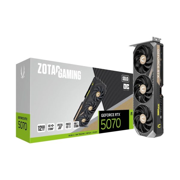 Zotac GeForce RTX 5070 12GB Solid OC Edition GDDR7 Graphics Card - Black