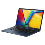 Right side view of ASUS Vivobook 14 laptop showing additional ports in Quiet Blue finish.