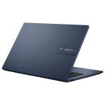 Back view of ASUS Vivobook 14 laptop showing hinge design and Quiet Blue chassis.