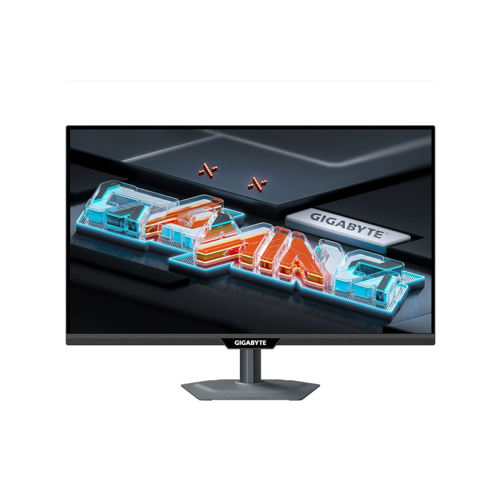 Front view of GIGABYTE M27Q3 27-inch QHD gaming monitor in black, showing the display screen.