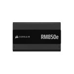 Corsair RM850e black modular ATX power supply 850W with silent fan and 80 Plus Gold certification.