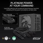 Corsair HX1500i 1500W Platinum modular PSU with silent cooling fan and ATX design UK version.