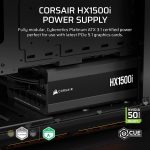 Corsair HX1500i black 1500W ATX power supply with Platinum efficiency and modular cables.