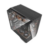 DarkFlash DY470 black mid-tower PC case with pre-installed ARGB fans and spacious interior.