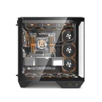 DarkFlash DY470 black gaming PC case with ARGB fans and high airflow ATX mid-tower design.