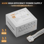 DarkFlash PMT850 850W 80 Plus Gold fully modular PSU in white for gaming and workstation PCs.