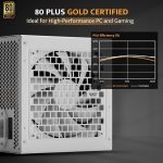 DarkFlash PMT850 white ATX 3.1 power supply 850W with modular cables and high efficiency Gold rating.