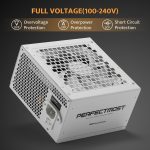 White DarkFlash PMT850 850W modular gaming power supply with Gold certification and PCIe 5.1 GPU connector.