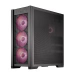 ASUS TUF GT302 ARGB black gaming PC case with high-airflow design and RGB cooling fans.