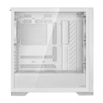 ASUS TUF Gaming GT302 white PC case with RGB lighting and spacious interior for gaming PCs.