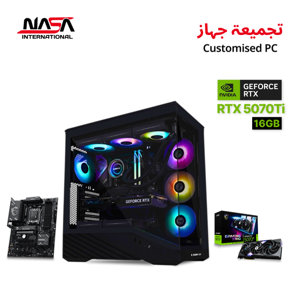 Gaming PC with Ryzen 7 9800X3D, MSI GAMING TRIO RTX 5070 Ti 16GB, 32GB DDR5 RAM, 2TB NVMe SSD & Windows 11 Pro