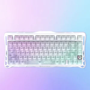 Wireless RGB keyboard with transparent crystal gaming design