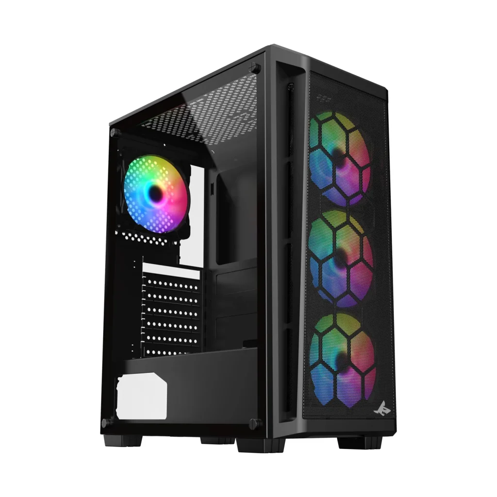 Sharx Razorfin ATX Mid Tower Case with Tempered Glass Side Panel