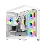 Sharx Profin GX700 Mid Tower Case with Dual Tempered Glass Panels (Front & Side), 7 ARGB Fan