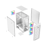 Sharx Razorfin ATX Mid Tower Case with Tempered Glass Side Panel, 4 RGB Fans