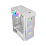 Sharx Razorfin ATX Mid Tower Case with Tempered Glass Side Panel, 4 RGB Fans