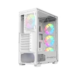 Sharx Razorfin ATX Mid Tower Case with Tempered Glass Side Panel, 4 RGB Fans