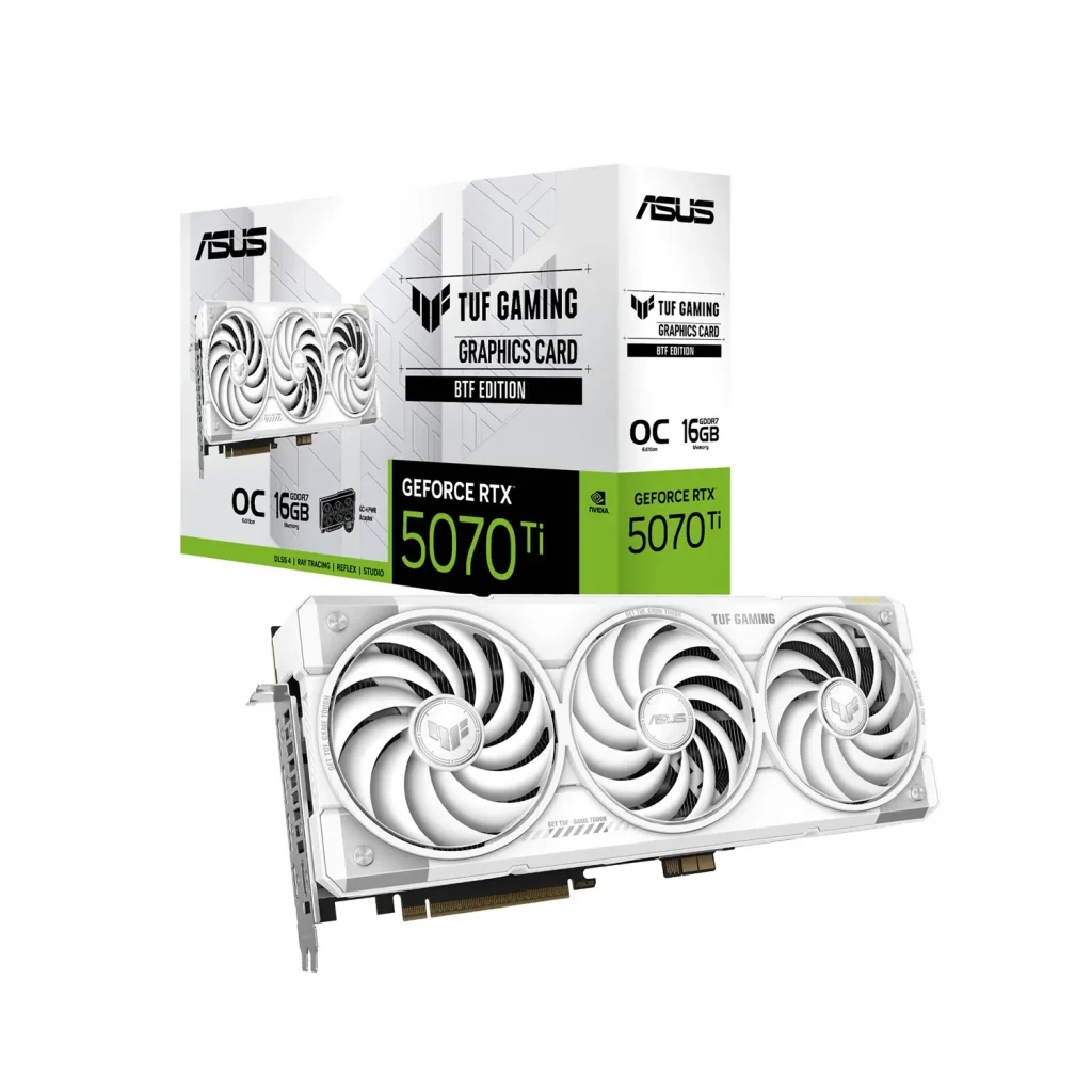 ASUS TUF Gaming RTX 5070 Ti 16GB BTF Edition OC Graphics Card - White