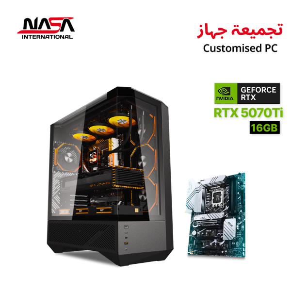 Gaming PC With Intel Core i7-14700F Processor, RTX 5070 Ti 16GB Graphics, ASUS Prime Z790-P Motherboard, 32GB DDR5 RAM, DarkFlash DY460 Black Case, Windows 11 Pro Original.