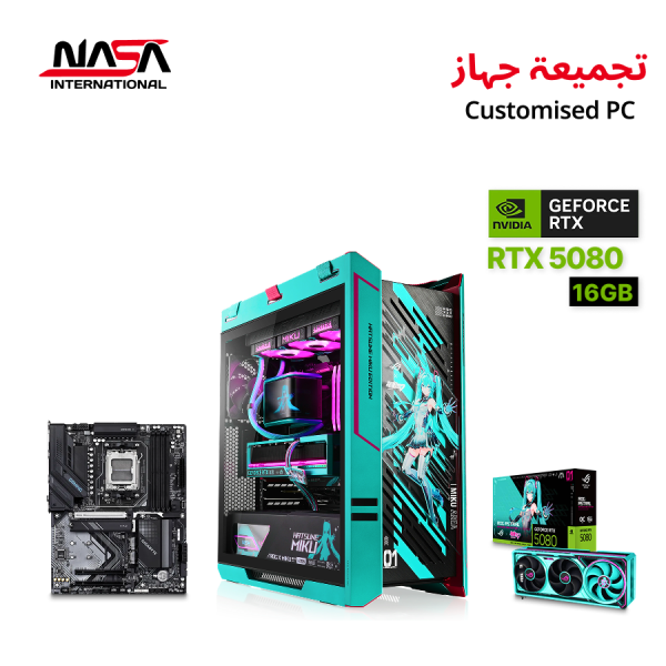 Gaming PC AMD Ryzen 7 7800X3D, 32GB DDR5 RAM, ASUS Astral RTX 5080 16GB Miku Edition, Windows 11 Pro Original.