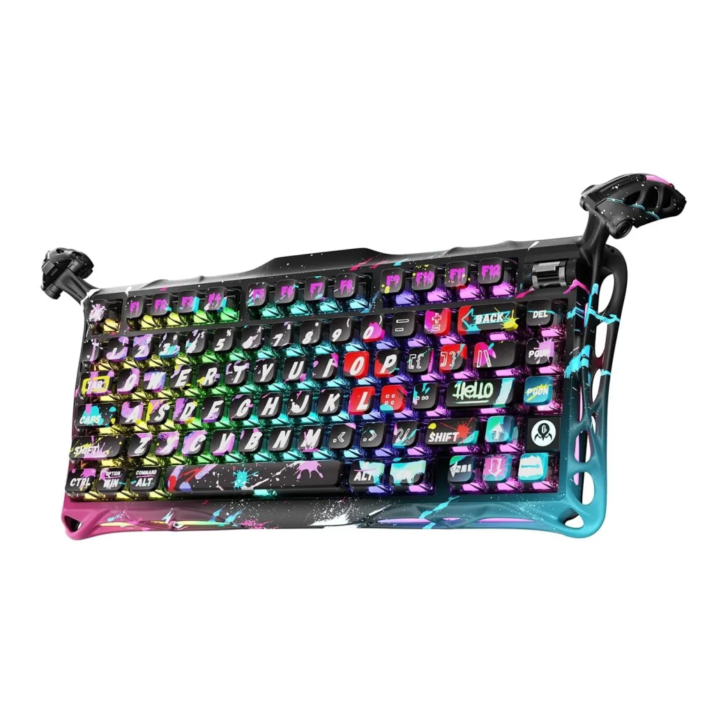 GravaStar Mercury V75 Pro Gaming Keyboard, 75% Layout, Hall Effect Magnetic Switches, Windows / Mac Compatible - Neon Graffiti