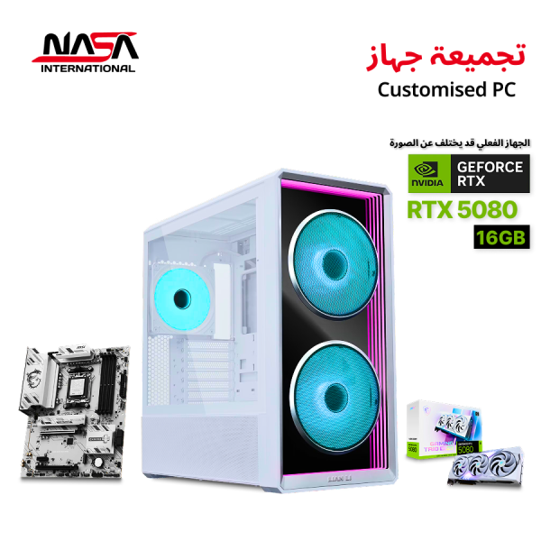 MSI Gaming Trio GeForce RTX 5080 16GB White Gaming PC, AMD Ryzen 7 9800X3D, MSI B850 Gaming Plus WiFi 6E, Windows 11 Pro (Original)
