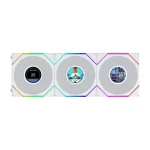 LIAN LI UNI FAN TL FLEX Reverse-Blade Wireless LCD 120mm ARGB Case Fans – 3-Pack with 1.8" LCD Display, White