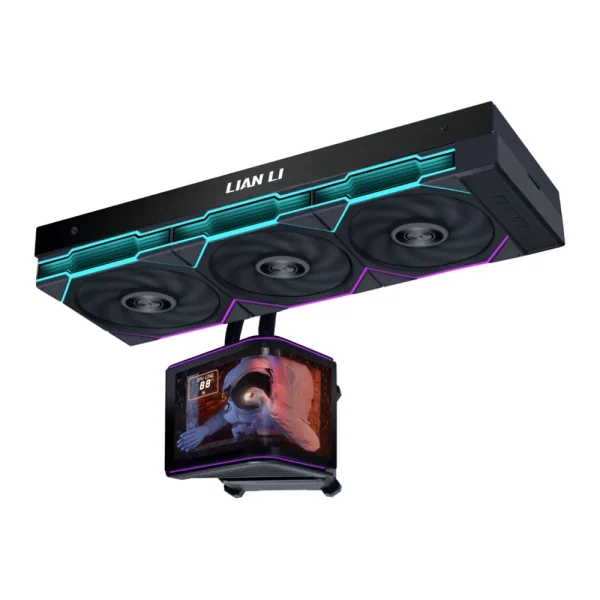 LIAN LI HydroShift II OLED 360TL Curved AIO CPU Liquid Cooler, 6.67" 2K 60Hz Curved OLED Display, UNI FAN TL Flex Fans – Black LIAN LI HydroShift II OLED 360TL Curved AIO CPU Liquid Cooler, 6.67" 2K 60Hz Curved OLED Display, UNI FAN TL Flex Fans – Black