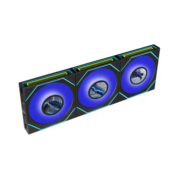 LIAN LI UNI FAN SL-INF FLEX Reverse Blade Wireless LCD 120mm ARGB Case Fans – 3-Pack, 1.8" LCD Display, Black