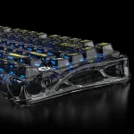 GravaStar Mercury K1 Lite 75% Wireless Mechanical Gaming Keyboard – Transparent Black, Tri-Mode Connectivity, RGB Backlit, Windows & macOS Compatible