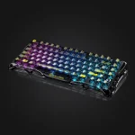 GravaStar Mercury K1 Lite 75% Wireless Mechanical Gaming Keyboard – Transparent Black, Tri-Mode Connectivity, RGB Backlit, Windows & macOS Compatible