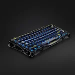 GravaStar Mercury K1 Lite 75% Wireless Mechanical Gaming Keyboard – Transparent Black, Tri-Mode Connectivity, RGB Backlit, Windows & macOS Compatible